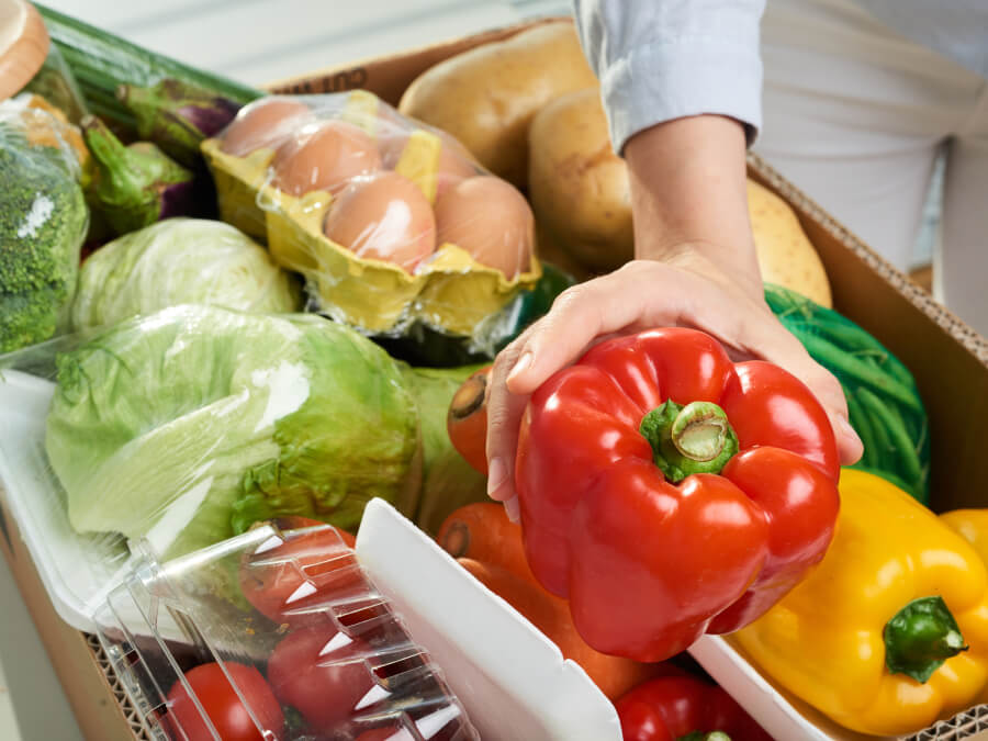 スーパーで購入した食材